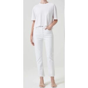 Agolde Riley Straight Crop Size 28 white
